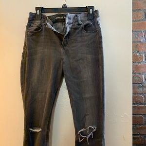 Black/Gray Express distressed Mid rise jeans